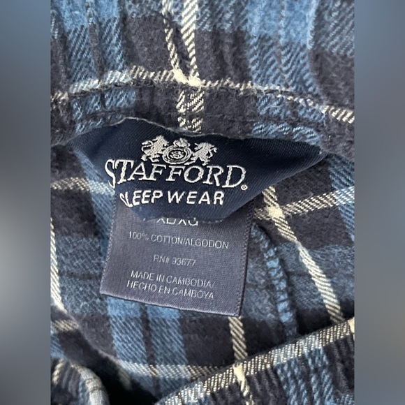 Blue Plaid Pajama Pants By Stafford sleepwear size xl - Picture 2 of 7